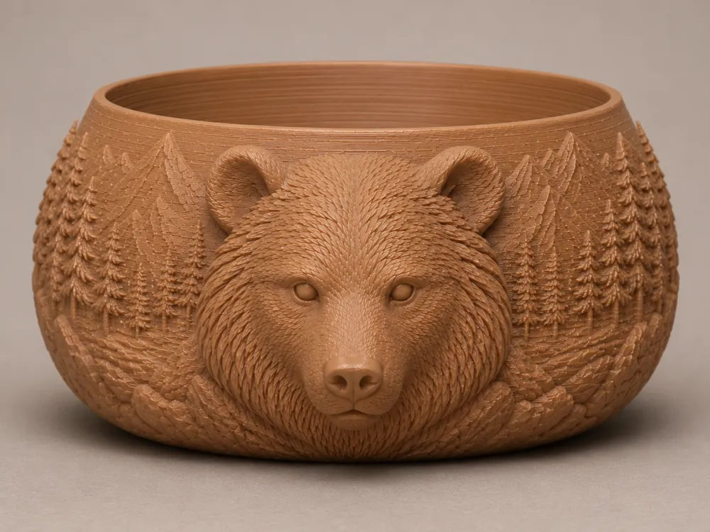 Bear Vase with realistic landscape