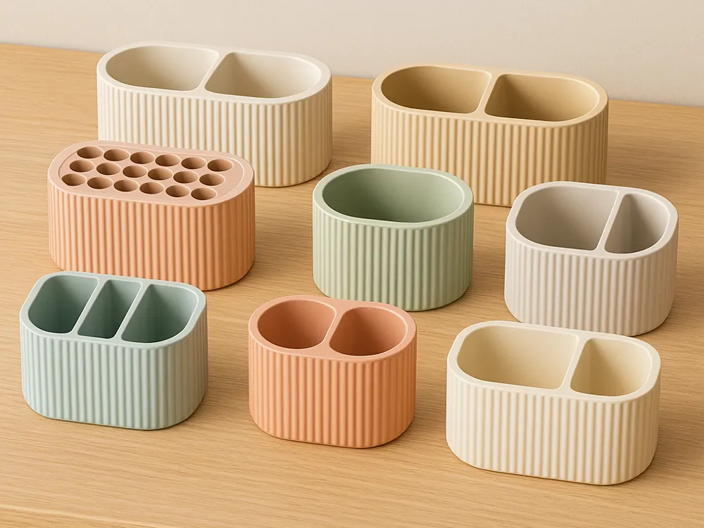 Ribbed Oval Desk Organizer