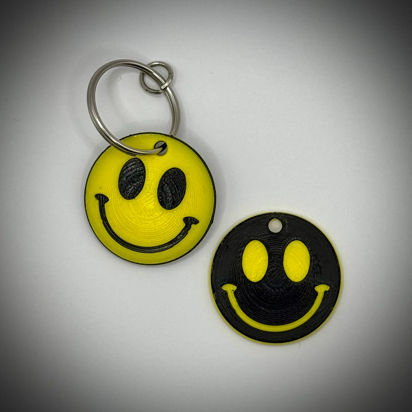 Smiley Face Dome Keychain & Bag Tag